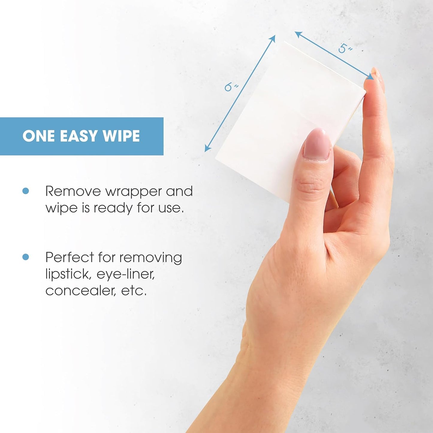 Diamond Wipes makeup remover single packet packaging — Vitamin E formula, made in USA 