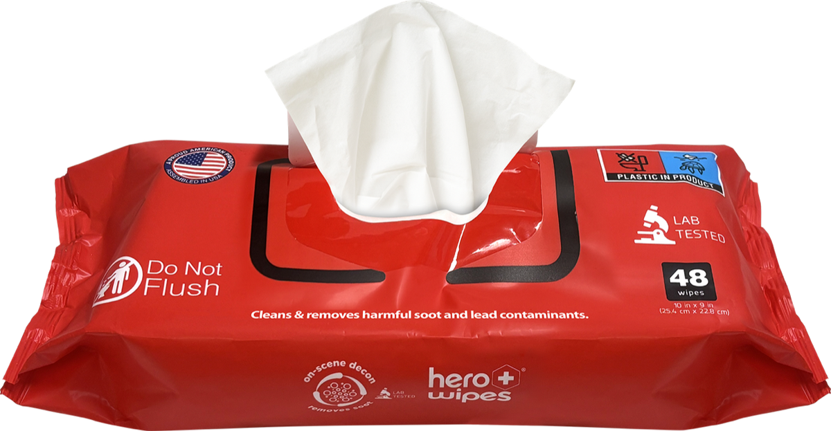 Hero Wipes® Fire Wipes Soft Pack 48 Wipes Per Pouch