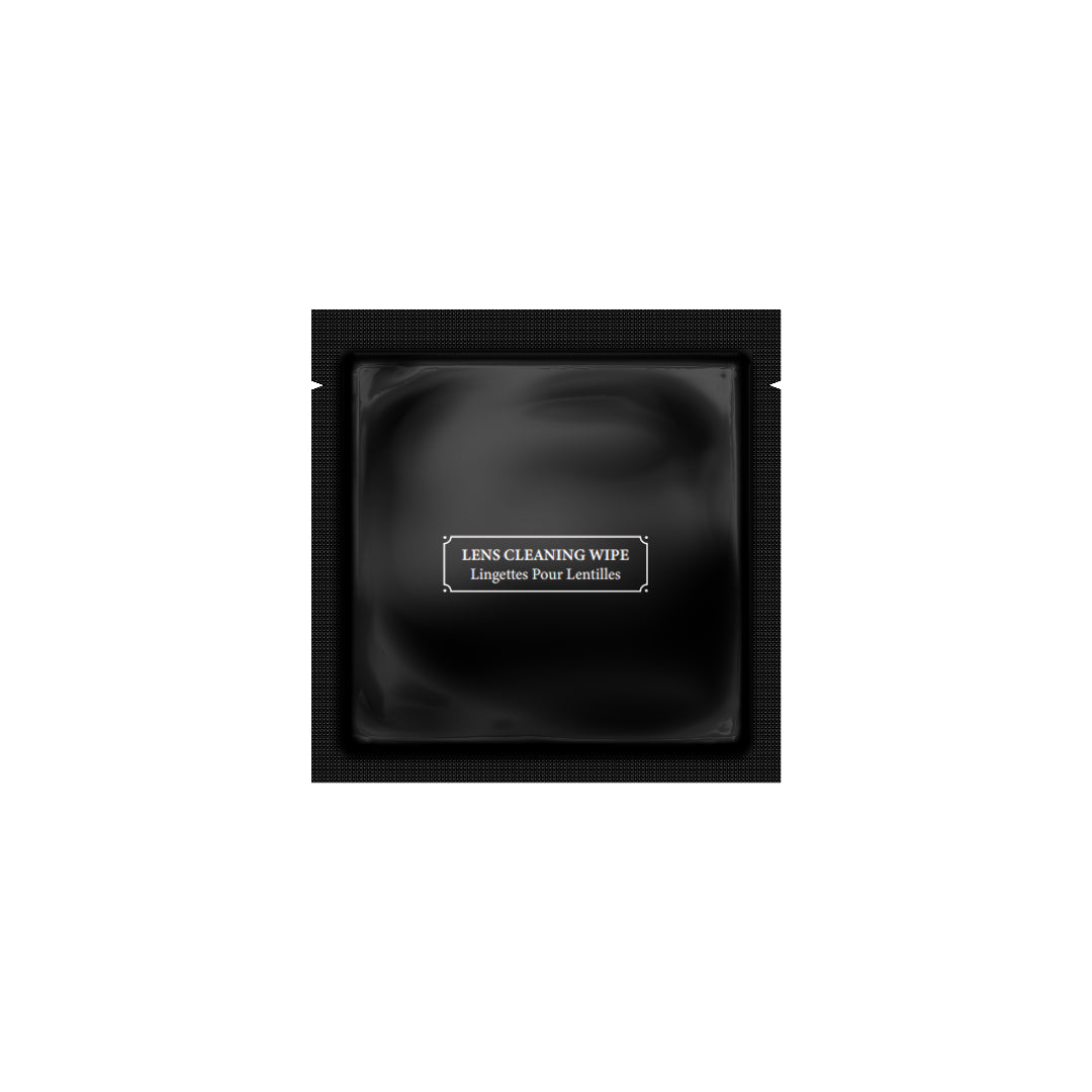 LA Fresh Glam satin onyx black lens cleaning wipes — premium hotel amenity streak-free eyeglass and screen cleaner 