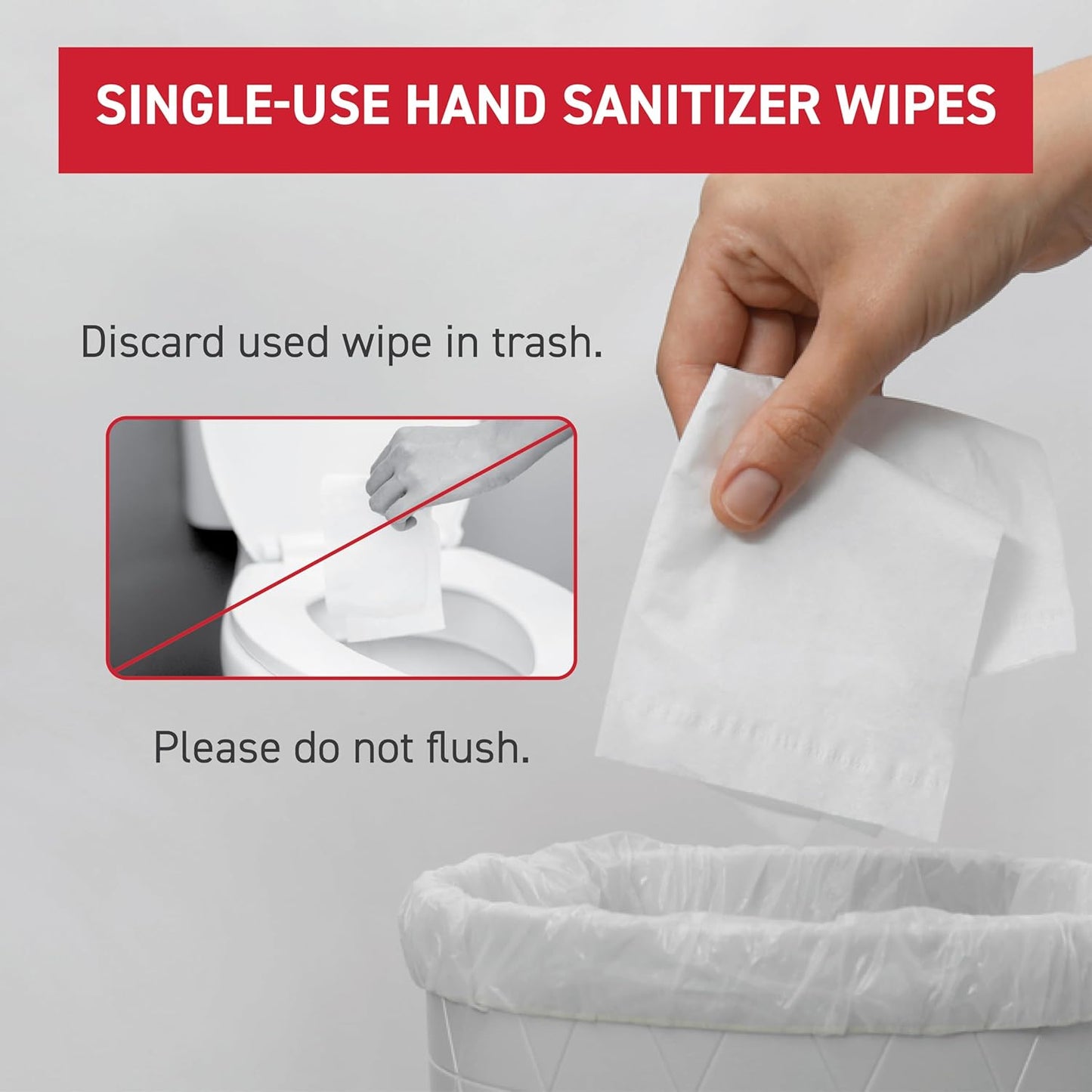 Wipessentials antibacterial wipe pulled from resealable pouch — durable material for hands and hard surfaces