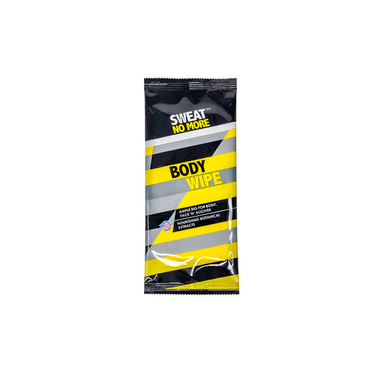 Sweat No More body wipes large format — deodorizing cleansing no-rinse bath wipe for athletes and post-workout use 