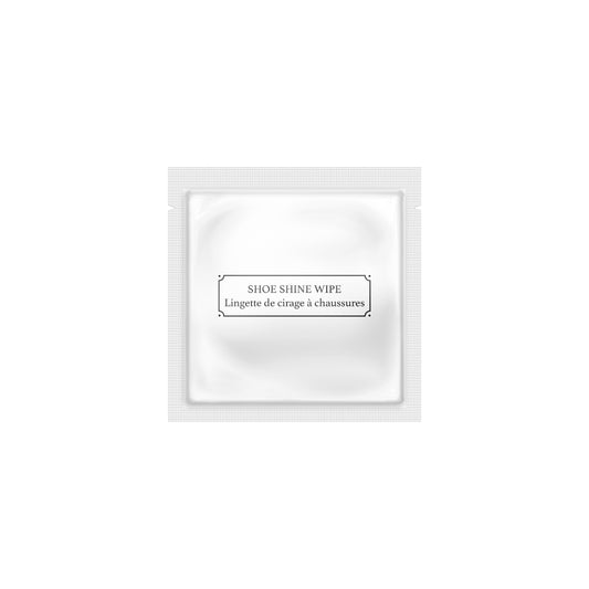 La Fresh Glam matte pearl white shoe shine wipes — premium hotel amenity instant leather shoe polish bulk case 