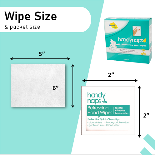 Bulk case of Handynaps refreshing hand wipes for seafood BBQ and casual dining restaurants — made in USA 