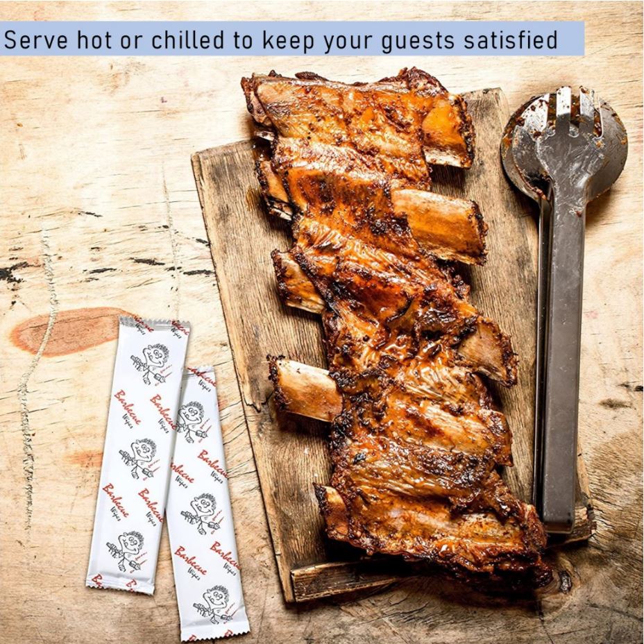 Diamond Wipes BBQ and grill hand wipes individually wrapped — removes grease and sauce for restaurants and catering 